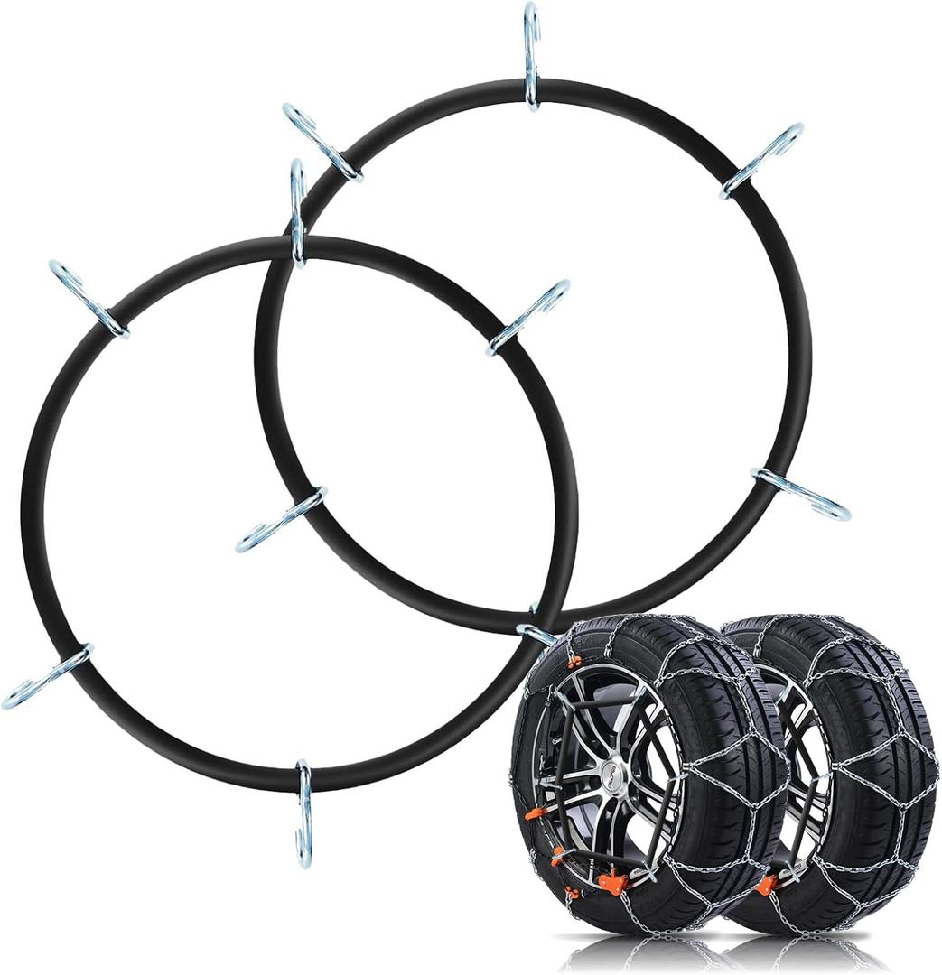 DEDC Snow Chain Tensioner, Traction Chain Rubber Tightener for Car, Passenger Vehicle and ATV, 2 Pieces, Fit for 12 to 14 Inch Rims, Snow Chains Accessories