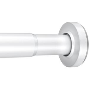 AmazerBath Spring Tension Shower Curtain Rod, 31-46.5 Inches Heavy Duty Tension Rod Rust Proof Bathroom Curtain Rod, Adjustable No Drill Easy Segmented Installation, White
