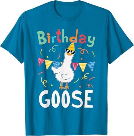 Funny Silly Birthday Goose Bday Party Kids Boys Girls T-Shirt, 
