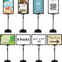 Sign Holder Stand,Sign Stand for Display,Adjustable Sign Holders For Table TopTable Sign Holders 8.5 x 11,8 Packs,Black