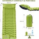 Sleeping Pad, Ultralight Camping Mattress with Pillow, Built-in Foot Pump Inflatable Sleeping Pad Compact for Camping Backpacking Traveling Hiking Tent, Single, Green