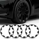 Wheel Rim Protect for Tesla Model Y 20" (2020-2024), Easy-Install Hubcaps Wheel Cover, Scratch-Resistant Car Tire Trim Rings, Stylish Design for Induction Wheels, Matte Black 4Pcs Model Y Accessories, 2020-2024 Model Y 20in