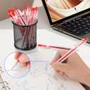 2 x WY WENYUAN 12 Pcs Red Gel Pens, 1.0mm Bold Point Quick Drying Gel Ink Pens, Retractable Ballpoint Pens for Smooth Writing, Ideal for School, Office, Journaling, Note Taking and Correction