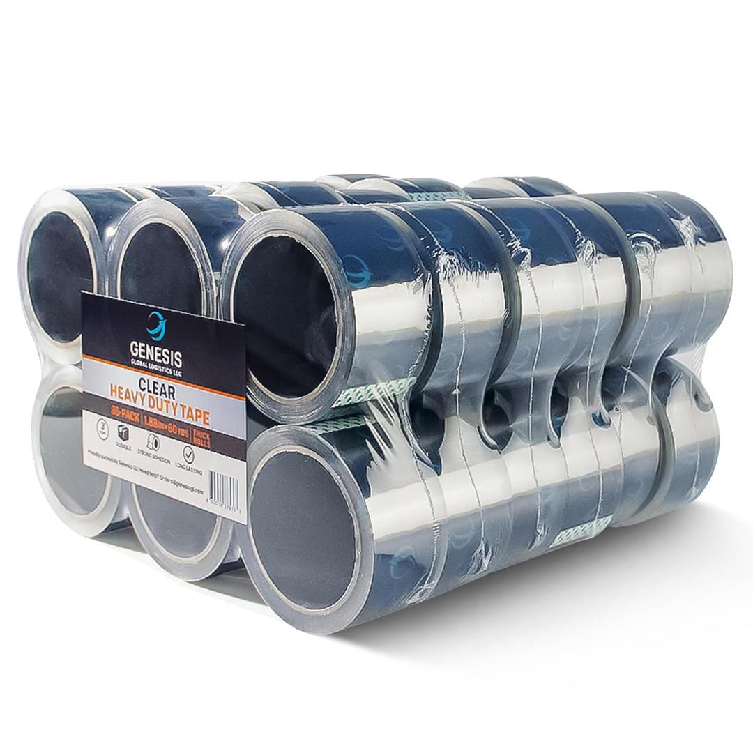Clear Packing Tape, 36 Rolls Heavy Duty Packaging Tape for Shipping Packaging Moving Sealing, Thicker Clear Packing Tape, 1.88 inches Wide, 60 Yards Per Roll, 2160 Total Yards
