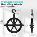 Scaffolding Pulley Hoist, 12in Heavy Duty Wheel Block with Ball Bearings, 1000lbs Loading Lifting Cable Rope System for Construction Electric Lift