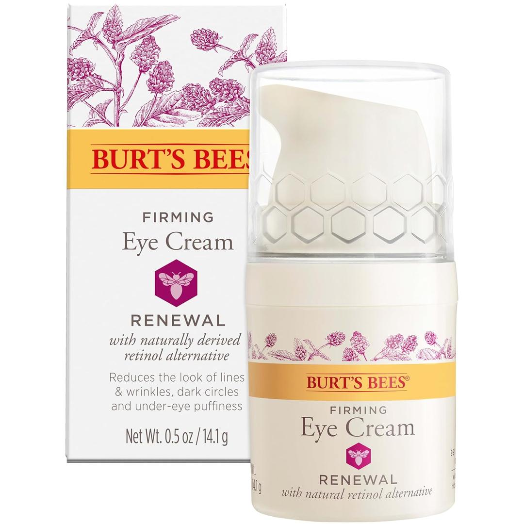 Burt's Bees Renewal Firming Eye Cream With Natural Retinol Alternative, Reduces Appearance of Lines, Wrinkles, UnderEye Circles and Crow's Feet, 99 Percent Natural Origin Skin Care, 0.5 oz. Bottle