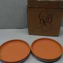 YBX 8-inch Plant Saucer Premium Terracotta Saucer Round Ceramic Plant Trays, Pack of 2 (White/Terracotta)