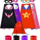 Kids Capes Set and Wristbands Kids Costumes Halloween Christmas Cosplay Dress Up for Boys Girls