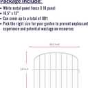 ShopLaLa Garden Fence Border (10 Panels) 13in(L) x 16.5in(H) Decorative Metal Wire Animal Barrier Fencing, Rustproof Flower Edging for Landscape Patio Outdoor Decor, Dog Gates and Border White M-L16.5