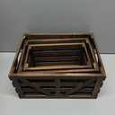 Nested Wooden Storage Crates Set of 3 (L,M,S),Farmhouse Decorative Boxes with Handles for Home Organization & Display