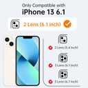 2 x Magnetic for iPhone 13 Case with Screen Protector - Wireless Charging Compatible - Upgraded Camera Protection - Silicone Shockproof Protective Phone Case for iPhone 13 - Porcelain Blue