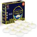 Candle Charisma White Floating Candles 3 Inch (Set of 12)  8-Hour Dripless, Smokeless Burn with Natural Flickering Flame  Perfect for Weddings, Centerpieces, Pool Nights & Special Events