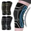 Copper Knee Brace for Men & Women - Knee Compression Sleeve with Side Stabilizers - Knee Support for Running, Hiking, Walking, Basketball, Volleyball, Meniscus Tear, ACL, Arthritis Knee Pain Relief