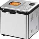 OSIPOTO Bread Maker, 2LB Stainless Steel Bread Machine, 17-in-1 Automatic Settings, Non-Stick Pan, Beginner-Friendly Controls, Easy to Clean, Low Noise, High Success Rate for Homemade Bread