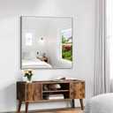 KOCUUY Silver Framed Mirror, 36"x36" Rectangle Bathroom Mirror for Wall, HD Tempered Glass, Anti-Rust Frame, Modern Design for Bathroom, Bedroom, Living Room, Entryway