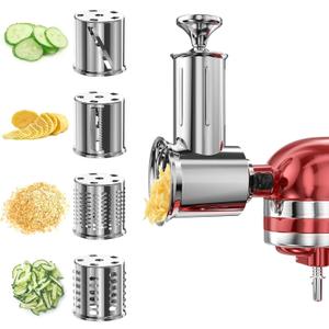 Slicer Shredder Attachment for KitchenAid Stand Mixer with 4 Blades, Cheese Grater Attachment, Fresh Prep Slicer, Bigger Vegetable Salad Maker Accessories for Kitchenaid