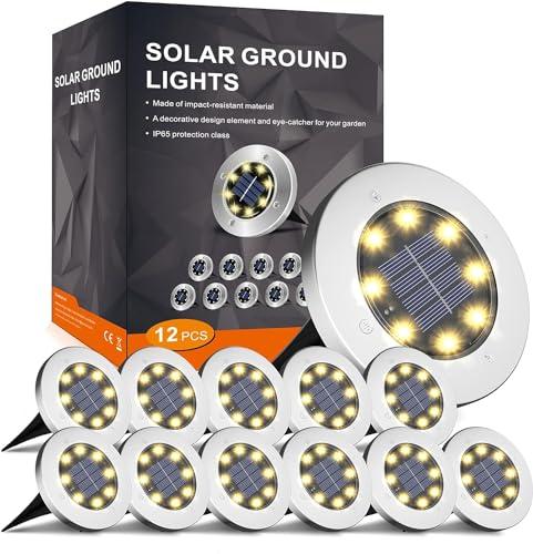 INCX Solar Lights Outdoor Waterproof,11 Pack Solar Lights for Outside, Solar Garden Lights Landscape Lighting for Patio Pathway Lawn Yard Deck Driveway Walkway, Warm White
