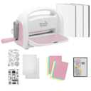 Manual Die Cutting Machine for Paper Carft, Embossing Machine kit for Beginner,6inch openning (Pink)