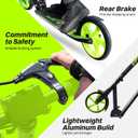 JOVA ZIFFY Scooter for Kids with Hand Brake, Foldable Kick Scooter for Ages 6-12, Lightweight Scooter for Boys with 4 Adjustable Heights, ABEC9 Bearings, Supports Up to 220 lbs