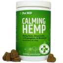 Pet MD Calming Chews for Dogs - Dog Calming Treats with Hemp & Melatonin - Calming, Anxiety Relief, & Separation Relaxant with Chamomile & L-Tryptophan - 120 CT