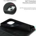 for iPhone 15 Plus Wallet Case with Card Holder for Women Men PU Leather Flip Folio Credit Card Slots Stand Shockproof Phone Cover-Black