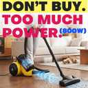 Roomie Tec Air-Racer Corded Canister Vacuum Cleaner for Home, 800W Suction