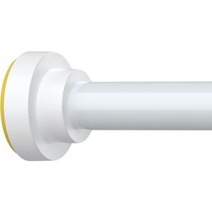 Thestoa White Shower Curtain Rod Adjustable 43-78 inch, 1"Diameter Spring Tension Curtain Rod No Drill, Anti-Rust Non-Slip Shower Rod, White Shower Rod for Bathroom Tension