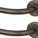 Hei!Dear 2 Pack Bronze Blackout Curtain Rod, Modern Adjustable 5/8 Inch Wrap Around Window Rod for 28-48 Inch Windows Sleek Curved Design, Heavy Duty Decorative Curtain Rods for Bedroom or Living Room