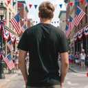 Evankin 250 Years America Shirt for Men, Patriotic 1776-2026 Tee | Semiquincentennial Independence Day T-Shirt with USA Flag, We the People 4th of July Freedom Tops (Black, L)