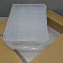 New brothread Pack of 2 Double-Sided Sewing Organizers, Thread Storage Boxes with 2x46 Grids, Clear Organizer Boxes for Embroidery Sewing Thread, Embroidery Floss, Needle, Beads, Small Crafts,Toy Cars (2x46 (Dividers Fixed))