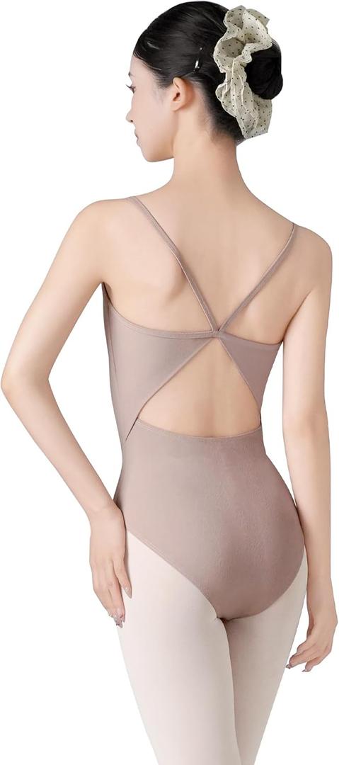 Daydance Women Ballet Leotard, Camisole/Tank Women Dance Leotard with Jacquard Floral Print (XX-Large, Light Purple (Camisole))