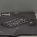 Wireless Keyboard and Mouse Combo, SABLUTE MA41 30dB Quiet Ergonomic Wave Keyboard Set with Soft Leather Palm Rest, Dual-System Switch for Windows/Mac, Ideal for Business Teams Home Office