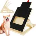 Dog Nail Scratch Pad Wooden Dog Nail File Board with Built-in Treat Drawer 3 Height Adjustable Dog Scratch Board Foldable Dog Nail File Pad Dog Nail File Toy for Sensitive Dog Puppy Cat