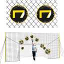 3-in-1 Soccer Training Rebounder & Goal Backstop Net - Soccer Goal for Volley, Passing, Solo Training - Outdoor Sports, Backyard Games