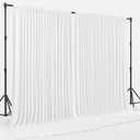 Joydeco 20x10ft Wrinkle Free White Backdrop Curtain for Parties, 20FTx10FT