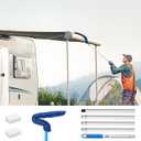 RV Awning Cleaner, Bendable Mop-Head, Hyper-Absorbent Pad, Extendable Pole, Non-Slip Handle, with 2 Magic Erasers for RVs, Campers, Trailers, Trucks