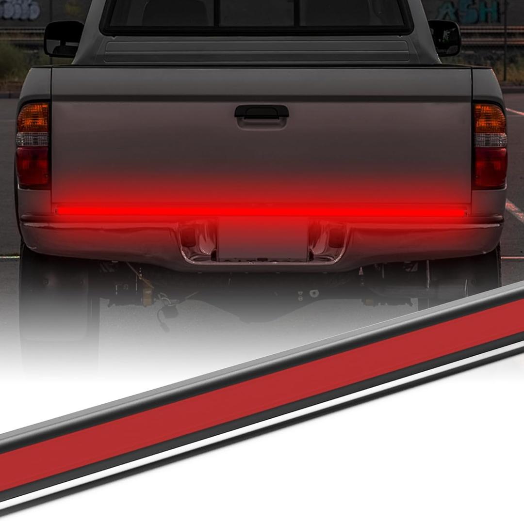 Tailgate Light Bar,Aluminum Frame Tailgate Light Strip for Pickup Truck Trailer with Red Running Brake Lights Reverse Sequential Red Turn Signal (48 Inch)