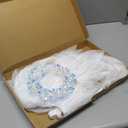 Angel Wings and Halo Headband for Women Adults Girls - White Chiffon Fairy Wings, Elegant Costume Accessories for Halloween Christmas Party Cosplay