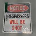 Notice Trespassers Will be Shot Sign, 2Pack Private Property Signs, 10"x8.6" No Trespassing Signs, Rust Free Reflective Aluminum Security Warning Sign, Fade Resistant, UV Protected, Easy to Mount