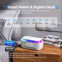 S300 Bluetooth Speaker, Wireless Speaker with 15W Wireless Charging, 13-Color Night Light, Alarm, White Noise, Radio, 10W Stereo, TWS, BT5.3, Portable Speaker for Home Office Bedroom, White