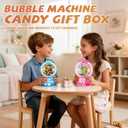 Valentine's Candy Cards Gift Set with Plastic Domes - DIY Craft Treat Holder, Bubble Gum Machine Theme Valentines Day Candy Dispenser Cards for Classroom Exchange, School Party Favors (36/18 Pcs) (18)