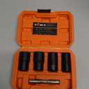 XEWEA Bolt Nut Extractor Set, 5PCS 1/2 Drive Easy Out Broken Wheel Tire Lug Nut Extraction/Remover Socket Set for Damaged, Frozen, Studs, Rounded Stripped Bolts & Nuts Screws