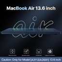 Macaset for MacBook Air 13 inch Case (M5/M4/M3/M2, 20262022 A3449 A3240 A3113 A2681), True to Original Color Lightweight, Scratch & Fingerprint Resistant Hard Shell Midnight Clear