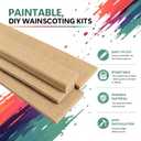 Pre-Cut Board and Batten Wainscoting Kit, 28‑Pc Set Assemble Accent Decor, 7pcs 43.3" decorative trims, 6pcs 40" wide trims, 12pcs 17.7" short trims and 3pcs 40" narrow edge trims