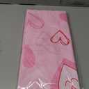 2 x Valentines Tablecloth, 4 PCS Disposable Plastic Valentines Day Tablecloth, 54 x 109 Inch Valentine Pink Table Cloth Rectangle, Heart Table Cover for Valentine Day Wedding