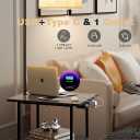 PESRAE Floor Lamp with Table, End Tables with Charging Station(USB & Type-C & AC Port), 3 Color Temperatures 9W LED Bulb, Modern Shelves Side Table for Bedroom, Living Room