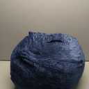 MeMoreCool Square Stuffed Pouf Ottoman Foot Rest, Floor Pouf Foot Stool with Foam Chunk Filling, Soft Stuffed Ottoman Footrest for Living Room, Navy