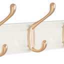 Coat Rack Wall Mount, Bamboo Coat Hanger with 6 Zinc Alloy Hooks for Hanging Clothes, Towels, Keys, Hats, Bags(White)