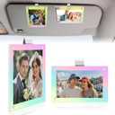 HIIXHC 2Pcs Car Picture Holder, Colored Car Visor Photo Clip, Magnetic Car Sun Visor Picture Holder for 3" Photos, Car Photo Holder, Car Visor Photo Frame for Car Accessories Interior Decor