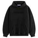 Aelfric Eden Hoodies Mens Acid Wash Hoodie Oversized Vintage Heavyweight Cotton Fleece Hooded Pullover Sweatshirt Black (Black, XXL)